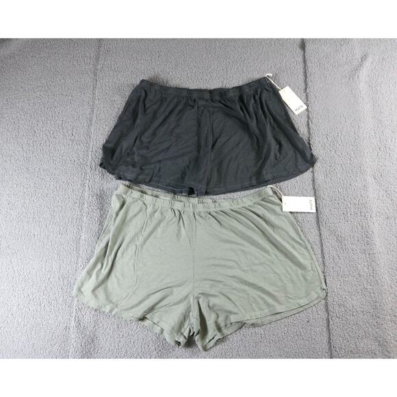 New Mate The Label Lot of 2 Womens 2XL Green Charcoal Tencel Sleep Short Organic - Picture 1 of 6